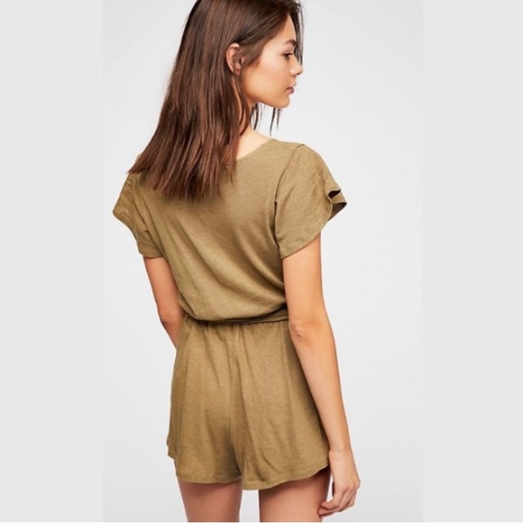 Lowest Posh Price for NWT Free People Ballerina Olive Romper Size XS - Picture 2 of 9